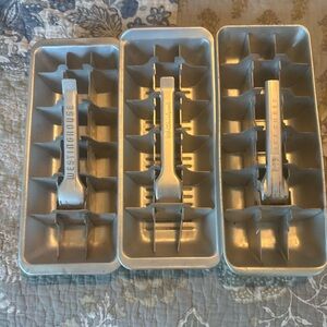 Chill Out in Style: Vintage Aluminum Lever-Action Ice Trays (Set of 3)
